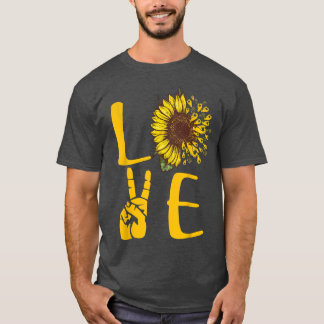ASL Sunflower Tees for Women Love ASL Slogan Tops
