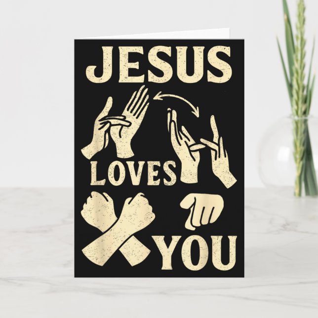Asl Teacher American Sign Language Christian Jesus Card (Front)