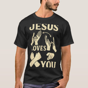 Asl Teacher American Sign Language Christian Jesus T-Shirt