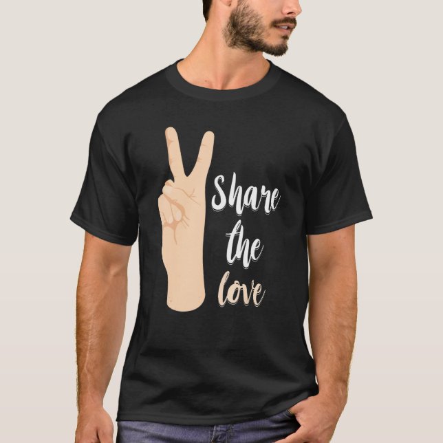 ASL Teacher Share The Love Sign Language Hand Sign T-Shirt (Front)