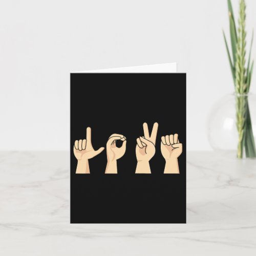 Asl Valentines Day Cute Sign Language Deaf Awarene Card