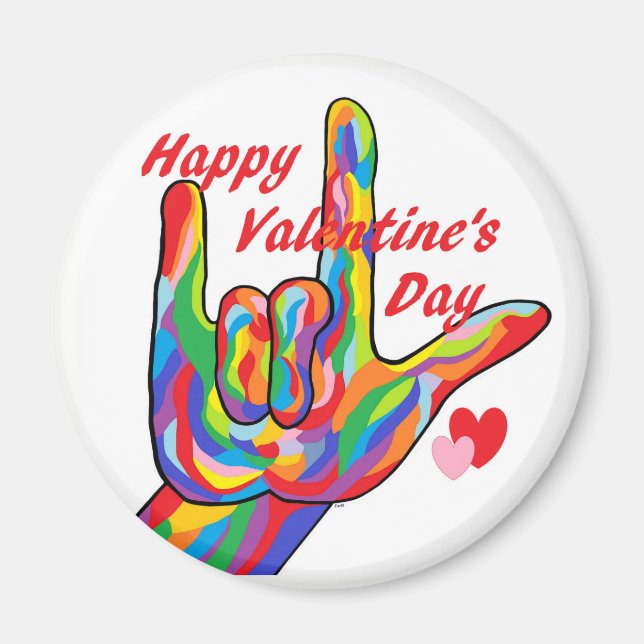 ASL Valentine's Day I Love You Magnet (Front)