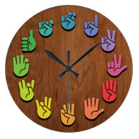 ASL Woodgrain Large Clock