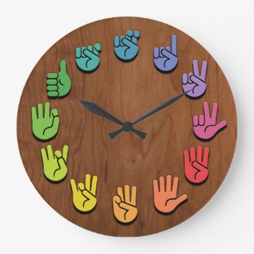 ASL Woodgrain Large Clock