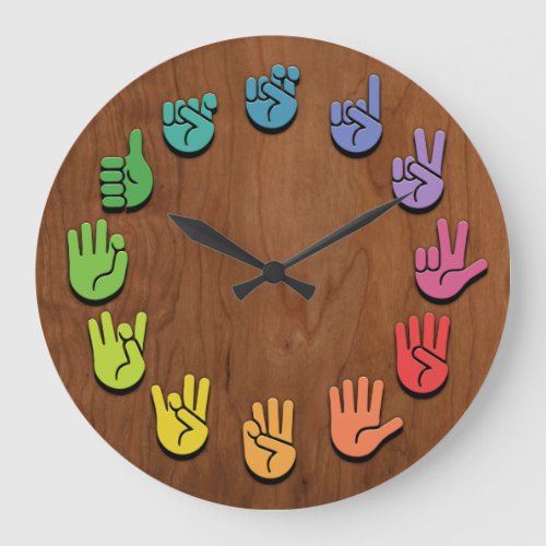 ASL Woodgrain Large Clock