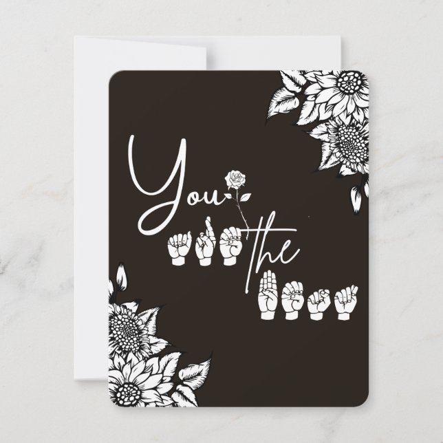 ASL "You Are The Best" Flat Thank You Card (Front)