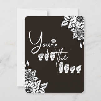 ASL "You Are The Best" Flat Thank You Card