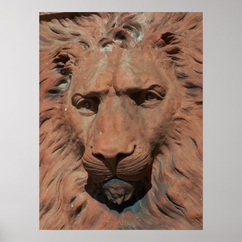 Aslan Lion Carved Stone relief St Augustine Photo Poster