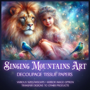 Aslan Narnia Lion With Girl Decoupage Tissue Paper