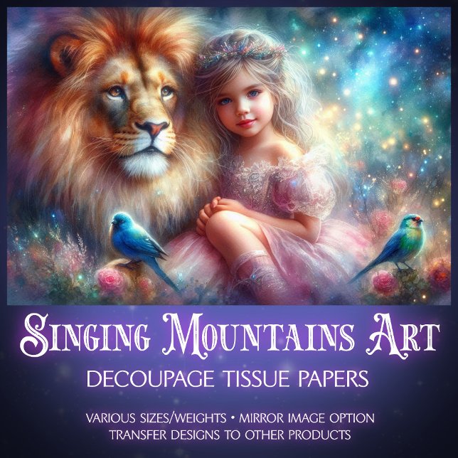 Aslan Narnia Lion With Girl Decoupage  Tissue Paper (Creator Uploaded)