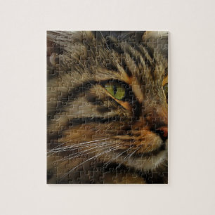 Aslan The Long Haired Tabby Cat Jigsaw Puzzle