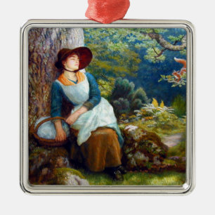 Asleep in the Woods (by Arthur Hughes) Metal Ornament