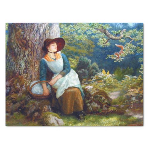 Asleep in the Woods by Arthur Hughes Tissue Paper