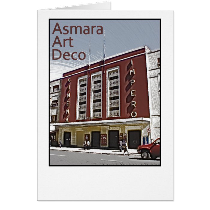 Asmara Art Deco   Cinema Impero Greeting Cards