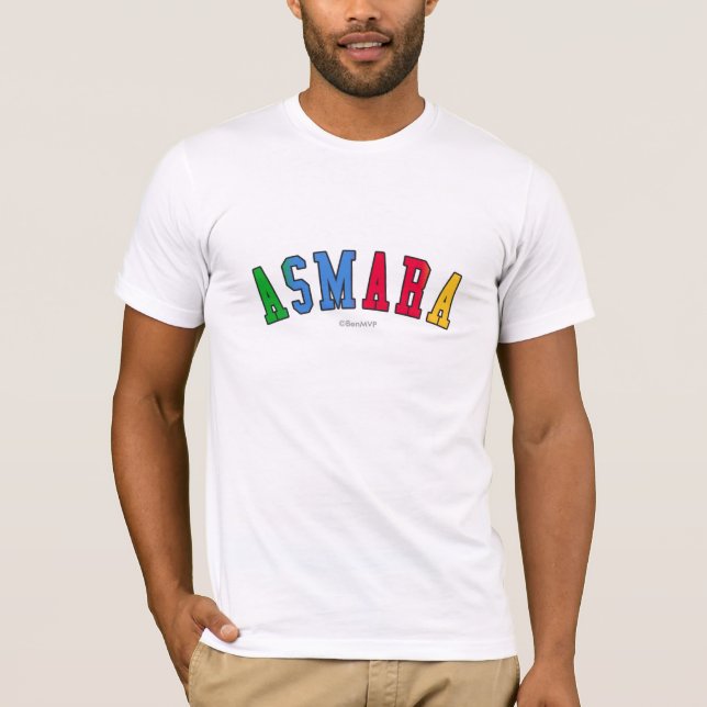 Asmara in Eritrea national flag colors T-Shirt (Front)
