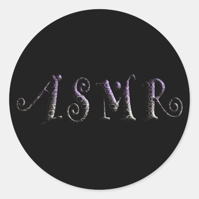 ASMR 3D Text Classic Round Sticker (Front)