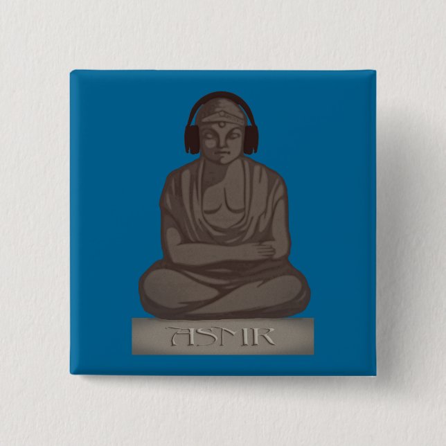 ASMR Buddha Pinback Button (Front)
