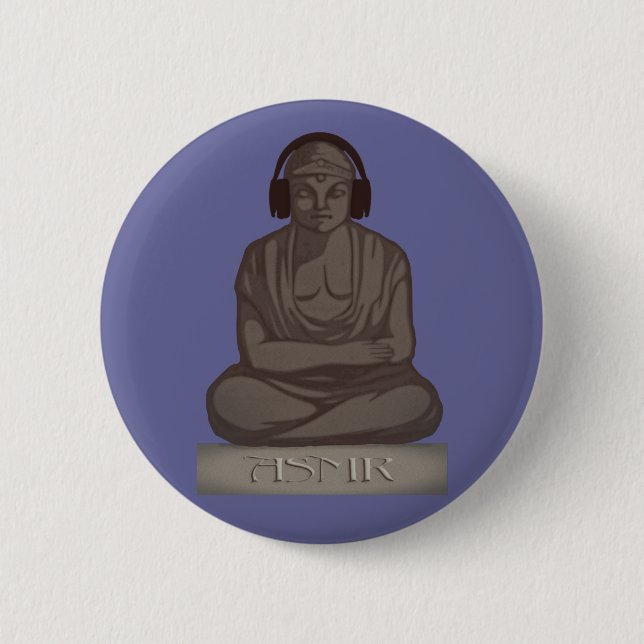 ASMR Buddha Pinback Button (Front)