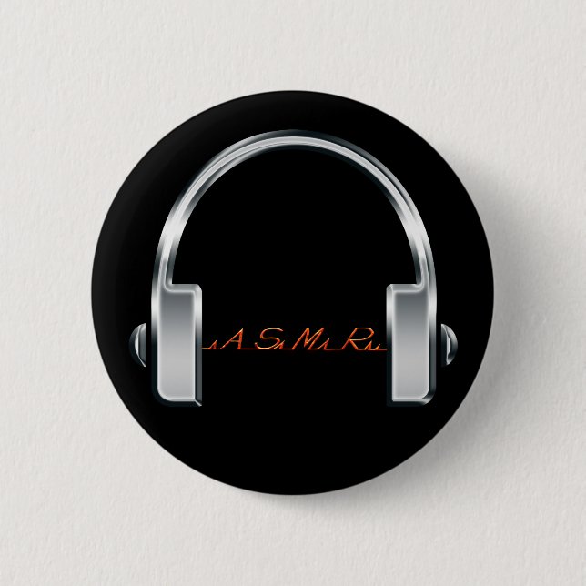 ASMR Headphones Pinback Button (Front)