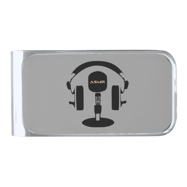 ASMR Logo Silver Finish Money Clip (Front)