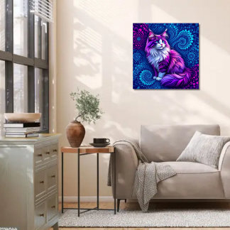 ASMR Purple Cat Fractals Poster