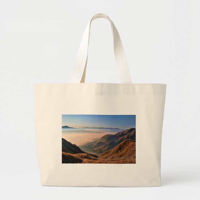 Aso Kumamoto Japan Somma Sea Of Clouds Large Tote Bag (Front)
