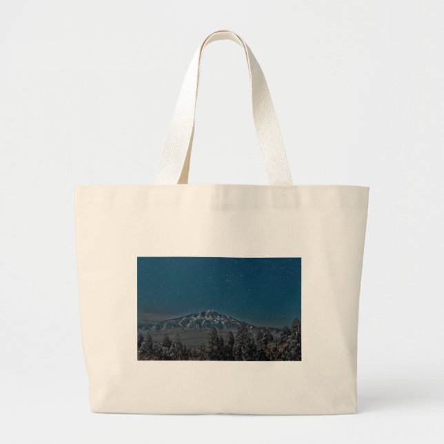 Aso Star Night Volcano Japan Large Tote Bag (Front)