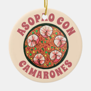 Asopao con Camarones Puerto Rican Shrimp Stew Ceramic Ornament