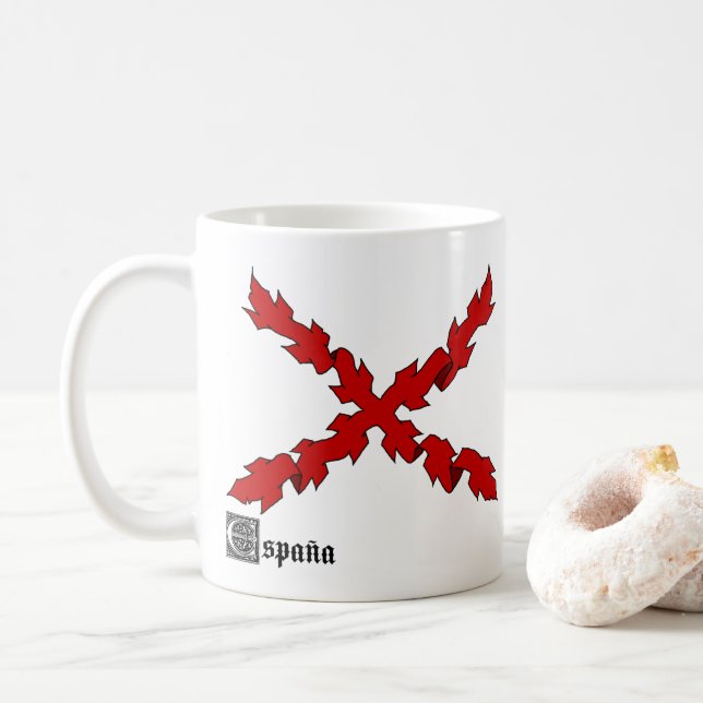 Aspa de Borgoña, ondeando al viento Coffee Mug (With Donut)