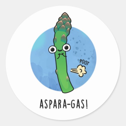 Aspara_gas Funny Asparagus Veggie Pun Classic Round Sticker