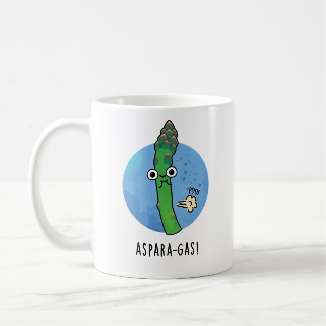 Aspara-gas Funny Asparagus Veggie Pun  Coffee Mug (Left)