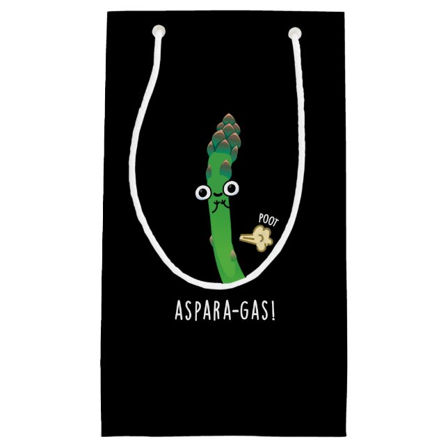 Aspara-gas Funny Asparagus Veggie Pun Dark BG Small Gift Bag (Front)