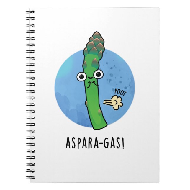 Aspara-gas Funny Asparagus Veggie Pun Notebook (Front)
