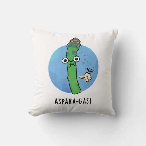 Aspara_gas Funny Asparagus Veggie Pun Throw Pillow