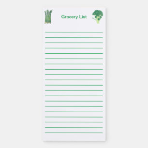 Asparagus and Broccoli Grocery List Notepads