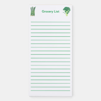 Asparagus and Broccoli Grocery List Notepads
