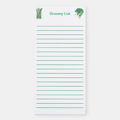 Asparagus and Broccoli Grocery List Notepads