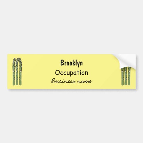 Asparagus cartoon illustration bumper sticker