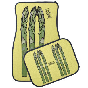 Asparagus cartoon illustration  car floor mat