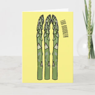 Asparagus cartoon illustration card
