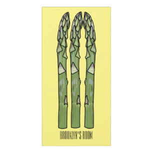 Asparagus cartoon illustration door sign