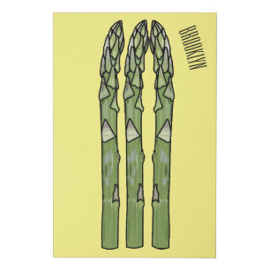 Asparagus cartoon illustration faux canvas print