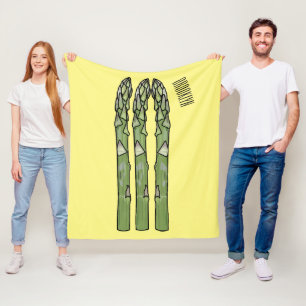 Asparagus cartoon illustration fleece blanket