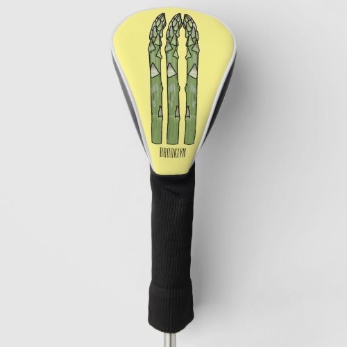 Asparagus cartoon illustration  golf head cover