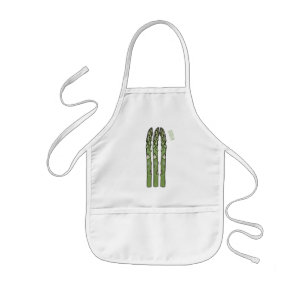 Asparagus cartoon illustration kids' apron