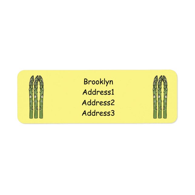 Asparagus cartoon illustration label (Front)