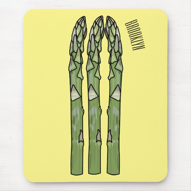 Asparagus cartoon illustration  mouse pad (Front)