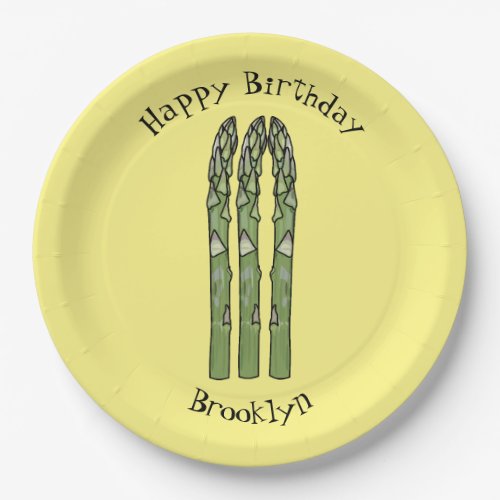 Asparagus cartoon illustration paper plates
