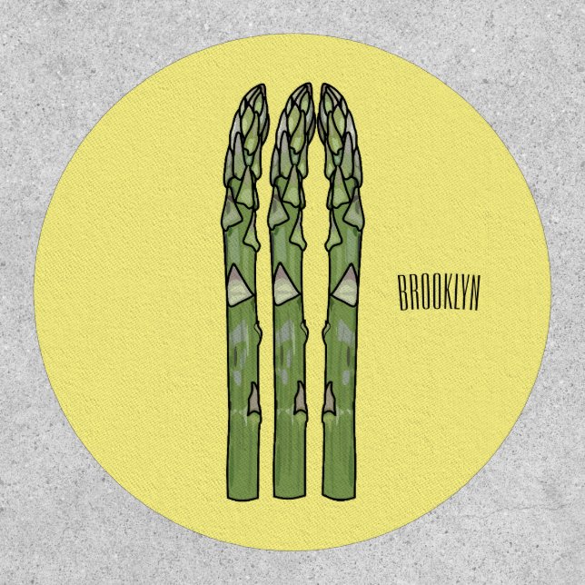 Asparagus cartoon illustration  patch (Front)