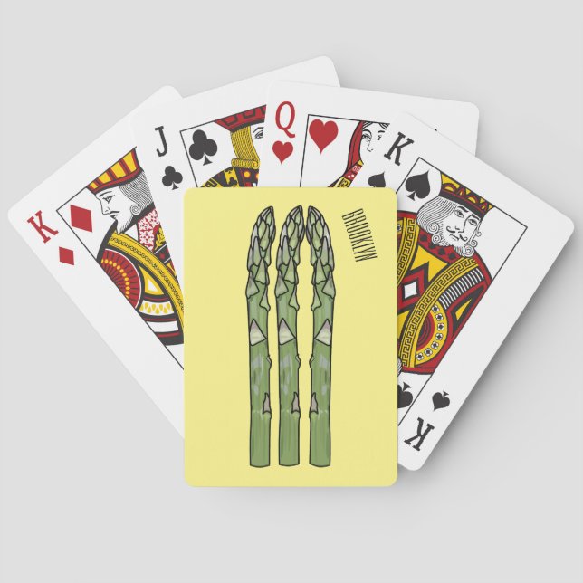 Asparagus cartoon illustration  poker cards (Back)